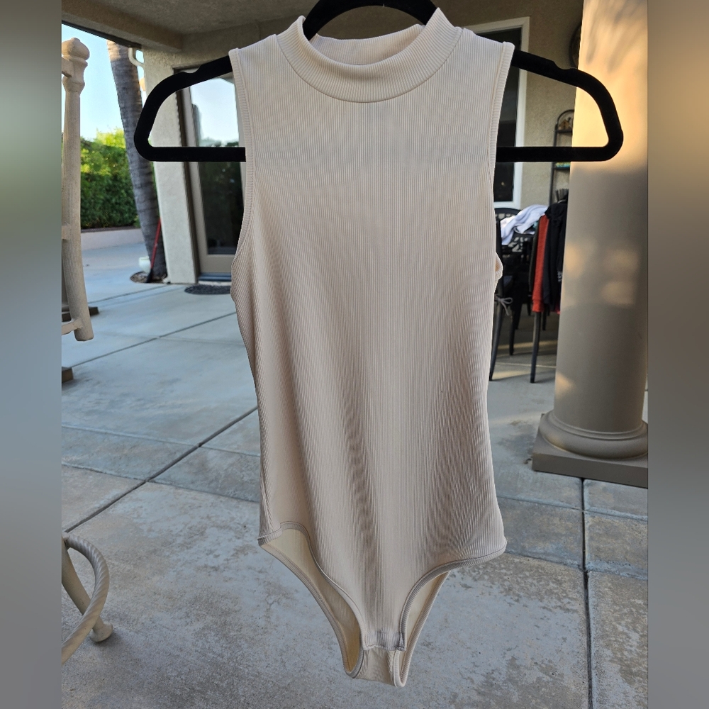 Cream Sleeveless Bodysuit